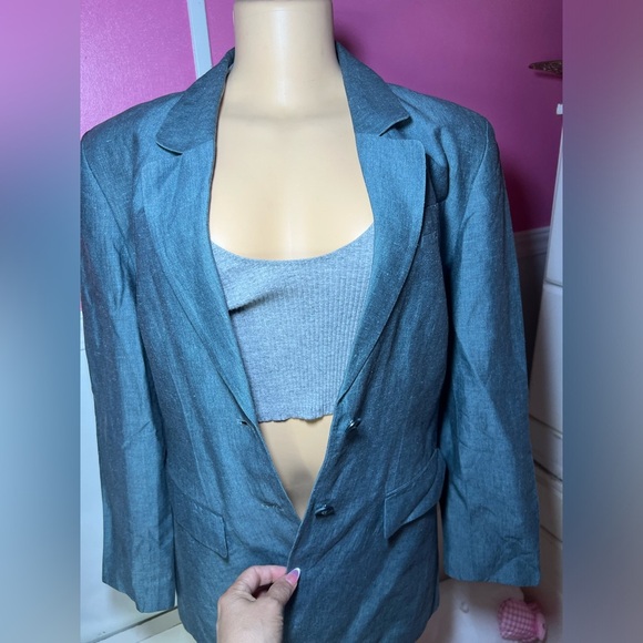 Elegant Blue Women's Blazer - Picture 9 of 10